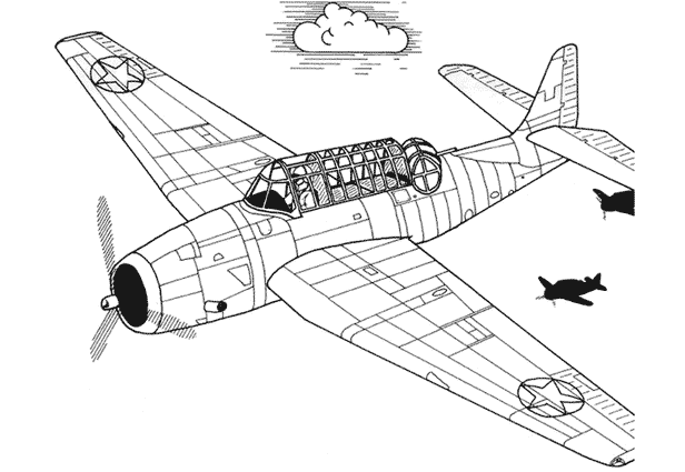 Раскраска: Военный самолет (транспорт) #141245 - Бесплатные раскраски для печати