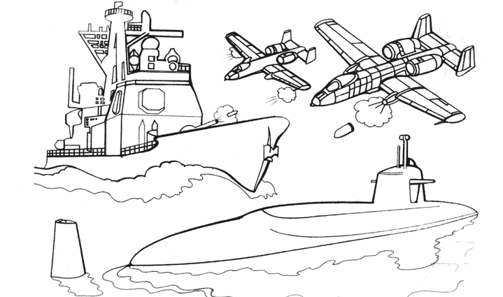 Раскраска: Военная лодка (транспорт) #138494 - Бесплатные раскраски для печати