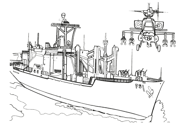 Раскраска: Военная лодка (транспорт) #138516 - Бесплатные раскраски для печати