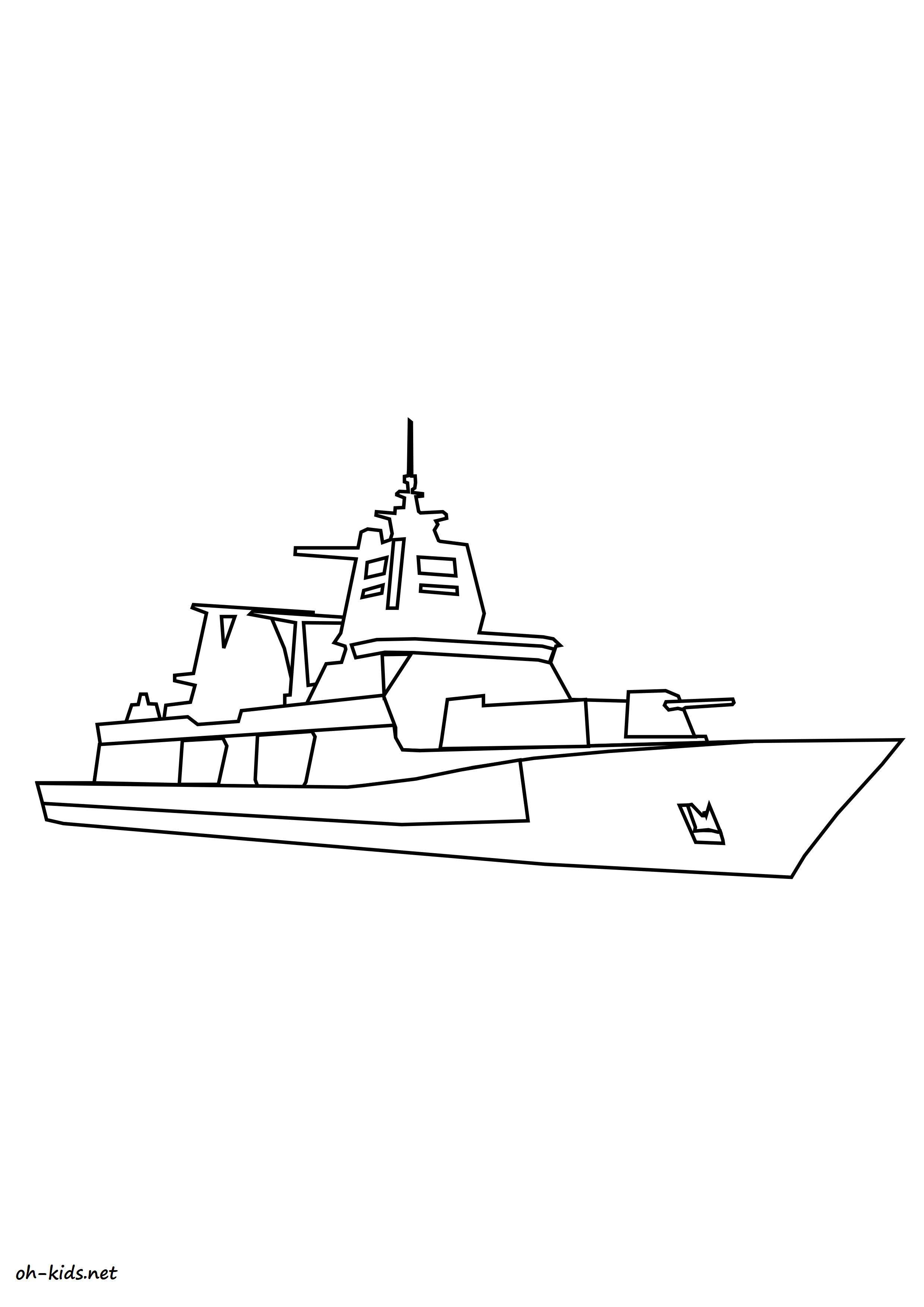 Раскраска: Военная лодка (транспорт) #138643 - Бесплатные раскраски для печати