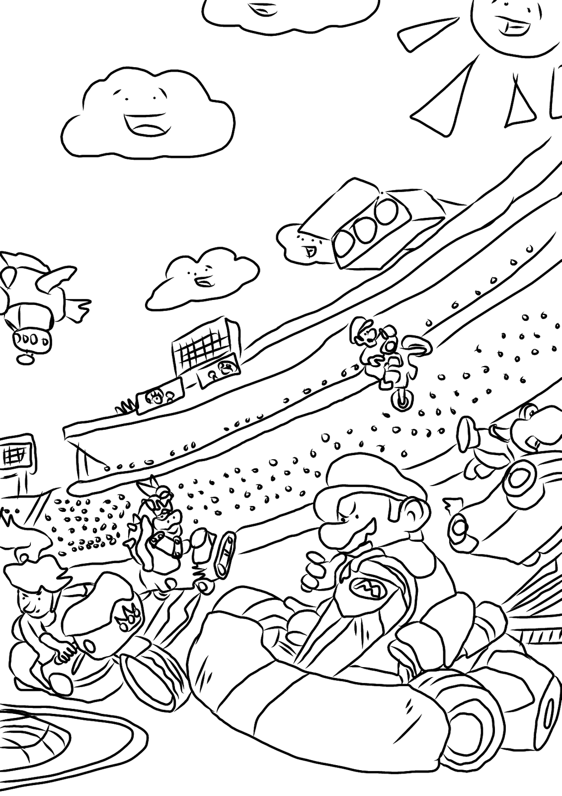 Раскраска: Марио Карт (Видео игры) #154436 - Бесплатные раскраски для печати