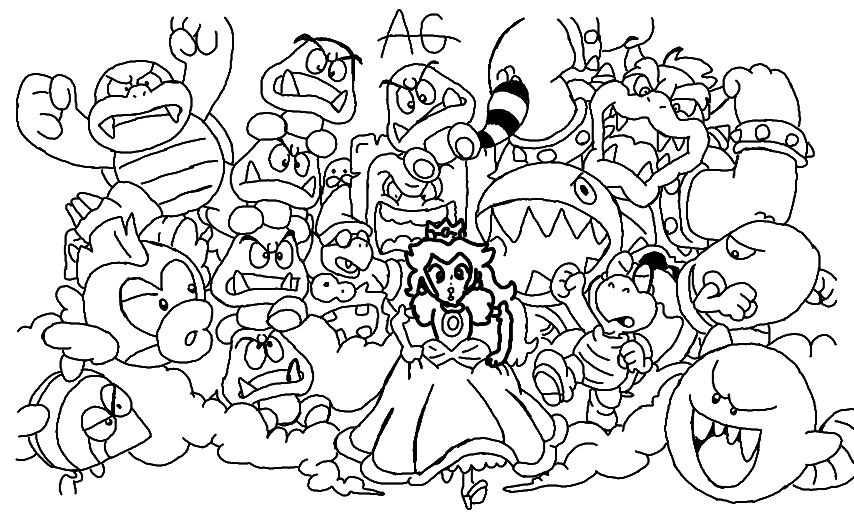 Раскраска: Super Mario Bros (Видео игры) #153779 - Бесплатные раскраски для печати