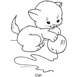 Раскраска: кот (Животные) #1780 - Раскраски для печати