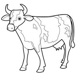 Раскраска: корова (Животные) #13190 - Бесплатные раскраски для печати