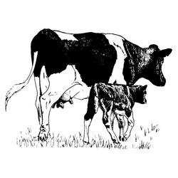 Раскраска: корова (Животные) #13345 - Раскраски для печати