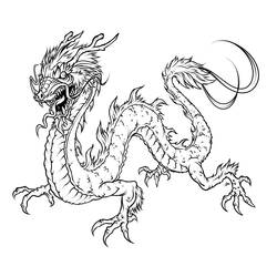 Раскраска: дракон (Животные) #5698 - Раскраски для печати