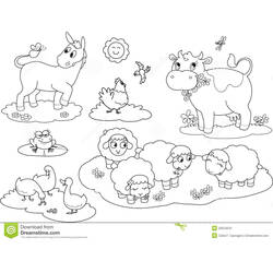 Раскраска: Сельскохозяйственные животные (Животные) #21428 - Раскраски для печати
