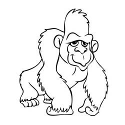 Раскраска: горилла (Животные) #7427 - Раскраски для печати