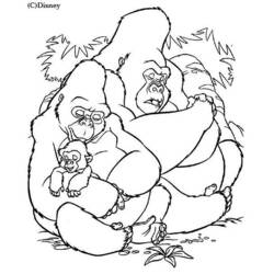 Раскраска: горилла (Животные) #7429 - Бесплатные раскраски для печати