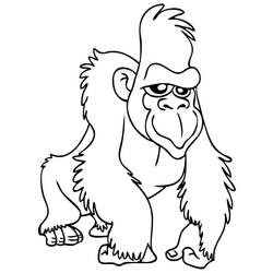 Раскраска: горилла (Животные) #7483 - Раскраски для печати