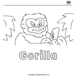 Раскраска: горилла (Животные) #7554 - Бесплатные раскраски для печати