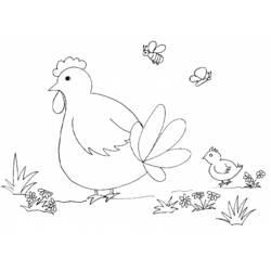 Раскраска: курица (Животные) #17428 - Бесплатные раскраски для печати