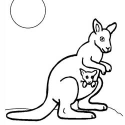 Раскраска: кенгуру (Животные) #9104 - Раскраски для печати