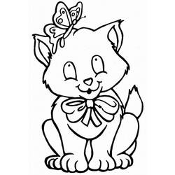 Раскраска: котенок (Животные) #18023 - Бесплатные раскраски для печати