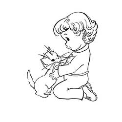 Раскраска: котенок (Животные) #18034 - Бесплатные раскраски для печати