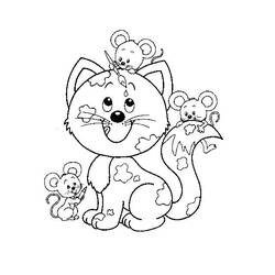 Раскраска: котенок (Животные) #18041 - Бесплатные раскраски для печати