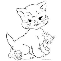 Раскраска: котенок (Животные) #18064 - Бесплатные раскраски для печати