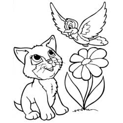 Раскраска: котенок (Животные) #18087 - Бесплатные раскраски для печати