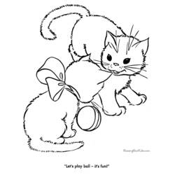 Раскраска: котенок (Животные) #18092 - Бесплатные раскраски для печати