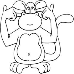 Раскраска: обезьяна (Животные) #14182 - Бесплатные раскраски для печати