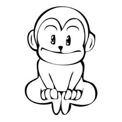 Раскраска: обезьяна (Животные) #14253 - Раскраски для печати