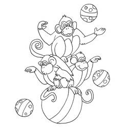 Раскраска: обезьяна (Животные) #14281 - Бесплатные раскраски для печати