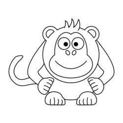 Раскраска: обезьяна (Животные) #14299 - Бесплатные раскраски для печати