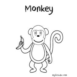 Раскраска: обезьяна (Животные) #14322 - Раскраски для печати