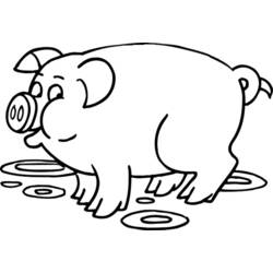 Раскраска: свинья (Животные) #3609 - Раскраски для печати