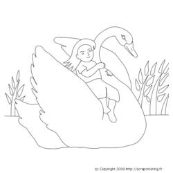 Раскраска: лебедь (Животные) #5057 - Раскраски для печати