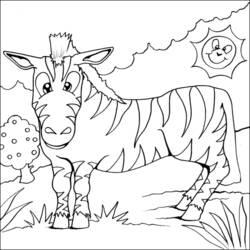 Раскраска: зебра (Животные) #13005 - Бесплатные раскраски для печати