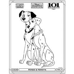 Раскраска: 101 далматинец (Анимационные фильмы) #129178 - Бесплатные раскраски для печати