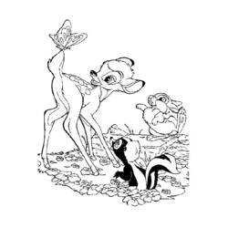 Раскраска: Bambi (Анимационные фильмы) #128537 - Бесплатные раскраски для печати