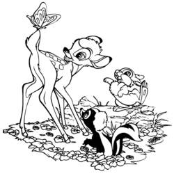 Раскраска: Bambi (Анимационные фильмы) #128757 - Бесплатные раскраски для печати