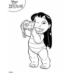 Раскраска: Лило и Стич (Анимационные фильмы) #44872 - Бесплатные раскраски для печати