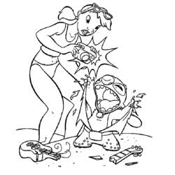 Раскраска: Лило и Стич (Анимационные фильмы) #44978 - Бесплатные раскраски для печати
