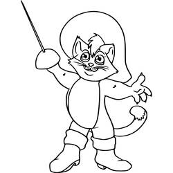 Раскраска: Кот в сапогах (Анимационные фильмы) #170611 - Бесплатные раскраски для печати