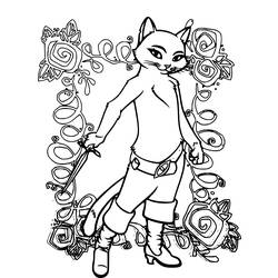 Раскраска: Кот в сапогах (Анимационные фильмы) #170614 - Бесплатные раскраски для печати