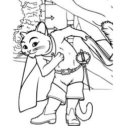 Раскраска: Кот в сапогах (Анимационные фильмы) #170615 - Бесплатные раскраски для печати