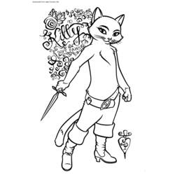 Раскраска: Кот в сапогах (Анимационные фильмы) #170618 - Бесплатные раскраски для печати