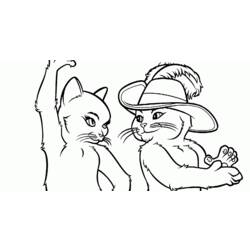 Раскраска: Кот в сапогах (Анимационные фильмы) #170651 - Бесплатные раскраски для печати