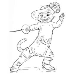 Раскраска: Кот в сапогах (Анимационные фильмы) #170666 - Бесплатные раскраски для печати