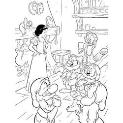Раскраска: Белоснежка и семь гномов (Анимационные фильмы) #133845 - Бесплатные раскраски для печати