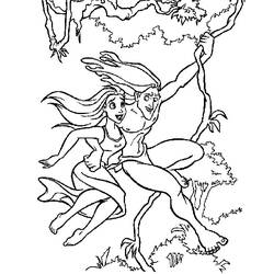 Раскраска: Тарзан (Анимационные фильмы) #131110 - Раскраски для печати