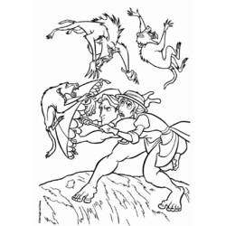 Раскраска: Тарзан (Анимационные фильмы) #131120 - Бесплатные раскраски для печати