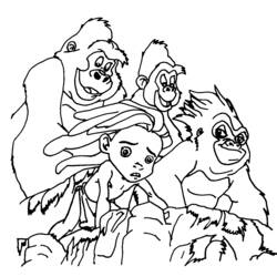 Раскраска: Тарзан (Анимационные фильмы) #131131 - Бесплатные раскраски для печати