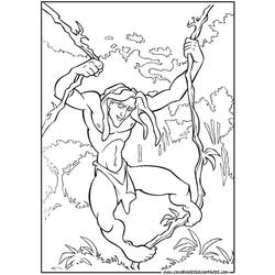 Раскраска: Тарзан (Анимационные фильмы) #131150 - Бесплатные раскраски для печати