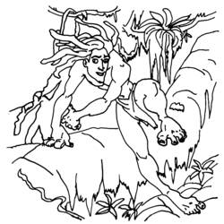 Раскраска: Тарзан (Анимационные фильмы) #131191 - Бесплатные раскраски для печати