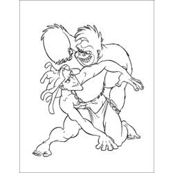 Раскраска: Тарзан (Анимационные фильмы) #131251 - Бесплатные раскраски для печати