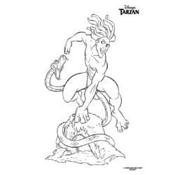 Раскраска: Тарзан (Анимационные фильмы) #131308 - Бесплатные раскраски для печати